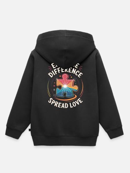 Embrace Difference Shirt - Kinder Premium Organic Hoodie - Schwarz