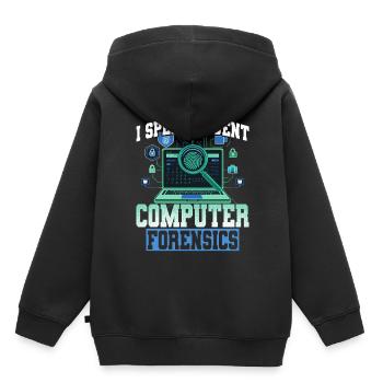 Digital Forensics - Kids Premium Organic Hoodie - black - Back - AI Model Kid Male (0cm)