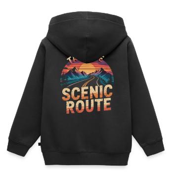 Road trip design for adventurers - Kids Premium Organic Hoodie - black - Back - AI Model Kid Male (0cm)