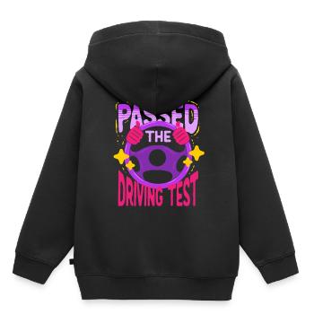 Instructeur de conduite Instructeur d’école de conduite Examen de conduite réussi - Sweat Premium à capuche enfant bio - noir - Dos - AI Model Kid Male (0cm)