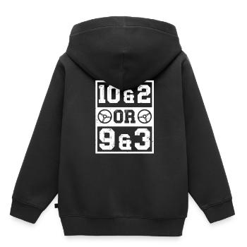 Instructeur de conduite Instructeur d’auto-école 10&2 ou 9&3 - Sweat Premium à capuche enfant bio - noir - Dos - AI Model Kid Male (0cm)