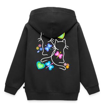 Kinder Katzen Katze Kätzchen Kleinkinder Baby - Kinder Premium Organic Hoodie - Schwarz - Hinten - AI Model Kid Male (0cm)