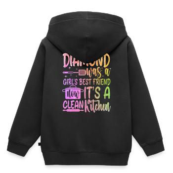 Freundin Ehefrau Valentinstag Saubere Küche - Kinder Premium Organic Hoodie - Schwarz - Hinten - AI Model Kid Male (0cm)