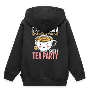 Freundin Teeparty Ehefrau Valentinstag - Kinder Premium Organic Hoodie - Schwarz - Hinten - AI Model Kid Male (0cm)