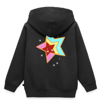 Retro Sterne Vintage 60er 80er - Kinder Premium Organic Hoodie - Schwarz - Hinten - AI Model Kid Male (0cm)