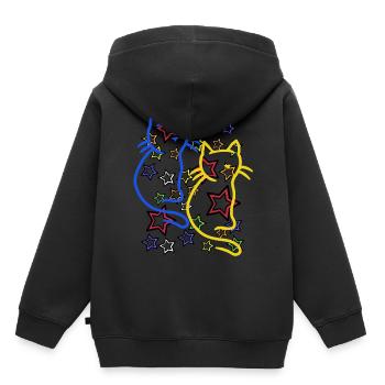 Retro Katze Katzen 60er - Kinder Premium Organic Hoodie - Schwarz - Hinten - AI Model Kid Male (0cm)