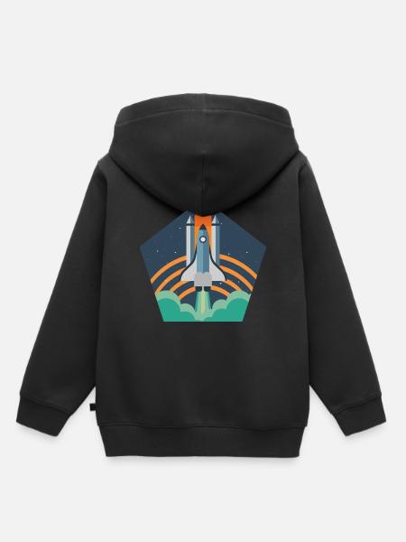 Rakete - Galaxie Weltall Raumfahrt Astronaut - Kinder Premium Organic Hoodie - Schwarz