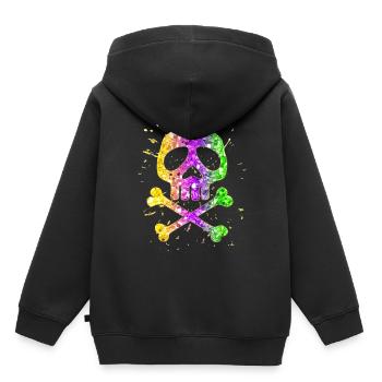 Costume de pirate capitaine carnaval Mardi Gras - Sweat Premium à capuche enfant bio - noir - Dos - AI Model Kid Male (0cm)