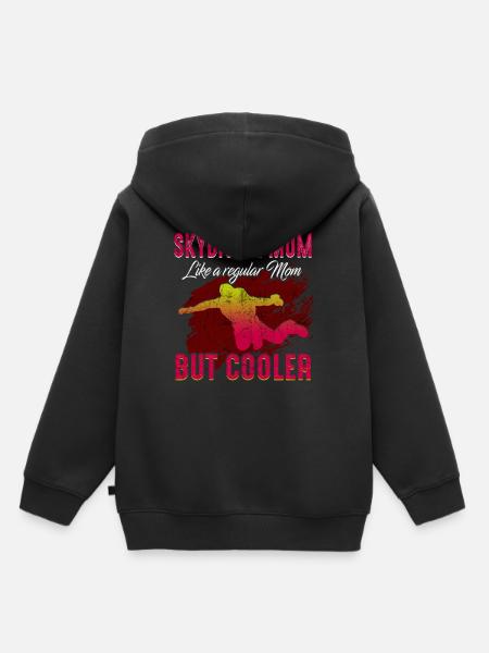 Skydiving Mutter - Kinder Premium Organic Hoodie - Schwarz