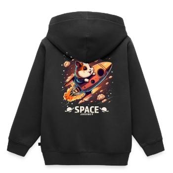 Astronaut Hamster Hamsterliebhaber Weltall Design - Kinder Premium Organic Hoodie - Schwarz - Hinten - AI Model Kid Male (0cm)