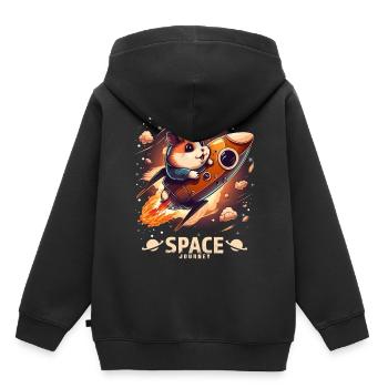 Space Hamster Hamsterliebhaber Weltall Design - Kinder Premium Organic Hoodie - Schwarz - Hinten - AI Model Kid Male (0cm)