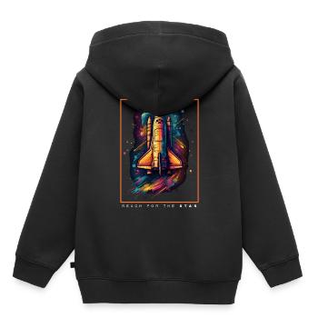 Cadeau spatial de vaisseau spatial de la navette spatiale - Sweat Premium à capuche enfant bio - noir - Dos - AI Model Kid Male (0cm)