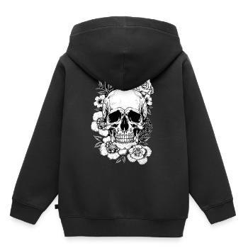 Cadeau d’art floral floral esthétique - Sweat Premium à capuche enfant bio - noir - Dos - AI Model Kid Male (0cm)