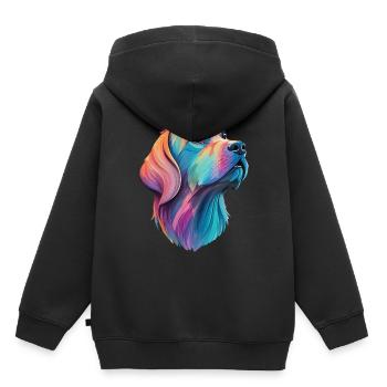 Labrador Hund - Liebevoller Vierbeiner Design - Kinder Premium Organic Hoodie - Schwarz - Hinten - AI Model Kid Male (0cm)
