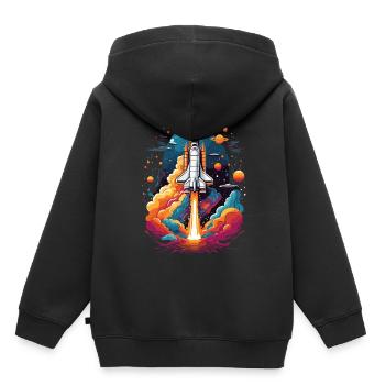 Space Shuttle Astronaut Rocket Space Adventure - Kids Premium Organic Hoodie - black - Back - AI Model Kid Male (0cm)