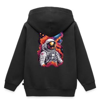 Kosmische Entdeckung Astronaut im Weltall - Kinder Premium Organic Hoodie - Schwarz - Hinten - AI Model Kid Male (0cm)