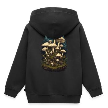 Mushroom Magic & Spirit Goa Party Vibes with Mushrooms - Kids Premium Organic Hoodie - black - Back - AI Model Kid Male (0cm)