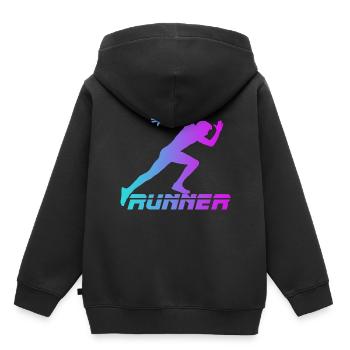 Runner - Kids Premium Organic Hoodie - black - Back - AI Model Kid Male (0cm)