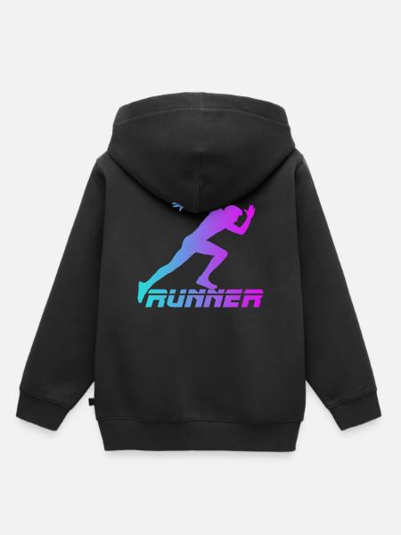 Runner - Kinder Premium Organic Hoodie - Schwarz