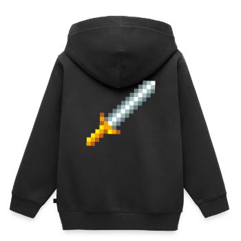 Retro 8-bit pixel sword - Kids Premium Organic Hoodie - black - Back - AI Model Kid Male (0cm)
