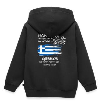 Grecia Grecia - Sudadera Premium con capucha infantil orgánica - negro - detrás - AI Model Kid Male (0cm)