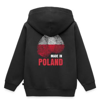 Pologne Pologne Polska - Sweat Premium à capuche enfant bio - noir - Dos - AI Model Kid Male (0cm)