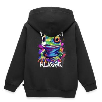 Graffiti Froschklasse Grundschule Klassentier - Kinder Premium Organic Hoodie - Schwarz - Hinten - AI Model Kid Male (0cm)