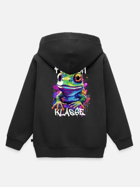 Graffiti Froschklasse Grundschule Klassentier - Kinder Premium Organic Hoodie - Schwarz