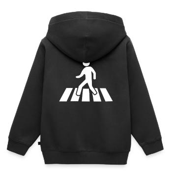 Le trafic passage pour piétons Blanc - Sweat Premium à capuche enfant bio - noir - Dos - AI Model Kid Male (0cm)