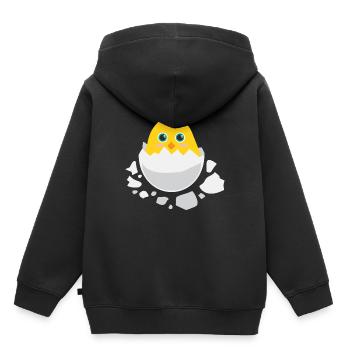 Baby- küken schlüpfen - Geschenkidee - Kinder Premium Organic Hoodie - Schwarz - Hinten - AI Model Kid Male (0cm)