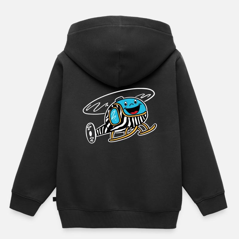 Drôle d’hélicoptère Safari - Sweat Premium à capuche enfant bio - noir