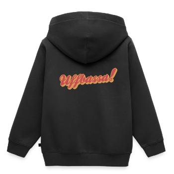 Uffbassa! - Aufpassen! Schwäbisch - Kinder Premium Organic Hoodie - Schwarz - Hinten - AI Model Kid Male (0cm)