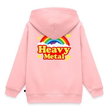 Heavy métal - Sweat Premium à capuche enfant bio - rose - Dos - AI Model Kid Female (0cm)