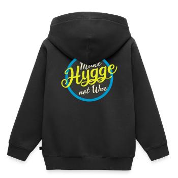 make hygge not war - Kinder Premium Organic Hoodie - Schwarz - Hinten - AI Model Kid Male (0cm)