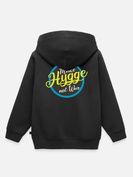 make hygge not war - Kinder Premium Organic Hoodie - Schwarz