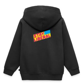 Restez libéral - FDP JuLis Jeune Liberté Libérale - Sweat Premium à capuche enfant bio - noir - Dos - AI Model Kid Male (0cm)