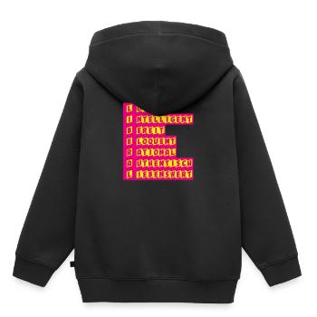 Definition Liberal - FDP JuLis Jeunes Libéraux Gratuit - Sweat Premium à capuche enfant bio - noir - Dos - AI Model Kid Male (0cm)