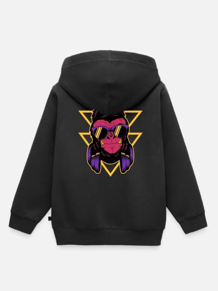 Gorilla Cool - Kinder Premium Organic Hoodie - Schwarz