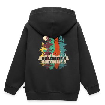 Dolomites avec forêt et arbres - Sweat Premium à capuche enfant bio - noir - Dos - AI Model Kid Male (0cm)