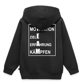 Team Motivation Ziele Erfahrung Kämpfen - Kinder Premium Organic Hoodie - Schwarz - Hinten - AI Model Kid Male (0cm)