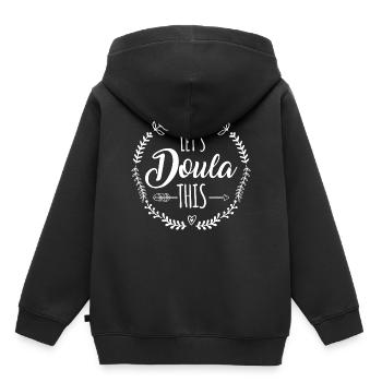 Let's Doula This Childbirth Pregnancy Support Gift - Kids Premium Organic Hoodie - black - Back - AI Model Kid Male (0cm)