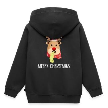 Ugly Christmas pur - Sweat Premium à capuche enfant bio - noir - Dos - AI Model Kid Male (0cm)