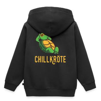 Le crapaud froid - Sweat Premium à capuche enfant bio - noir - Dos - AI Model Kid Male (0cm)