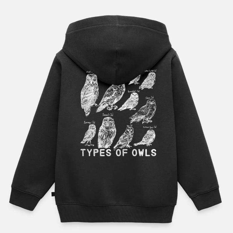 Hibou rapace - Sweat Premium à capuche enfant bio - noir