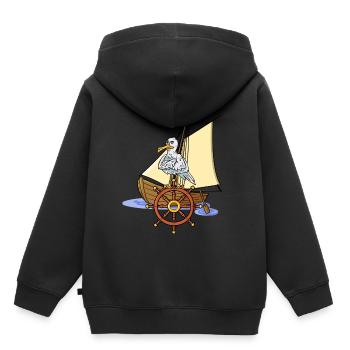 Seagull Seafarer Croisière TravelEr Ahoi - Sweat Premium à capuche enfant bio - noir - Dos - AI Model Kid Male (0cm)
