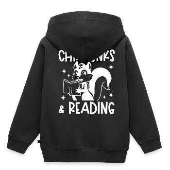 Streifenhörnchen und Wildtier-Eichhörnchen - Kinder Premium Organic Hoodie - Schwarz - Hinten - AI Model Kid Male (0cm)
