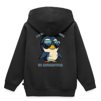 Penguin Big Deal in Antarctica - Kids Premium Organic Hoodie - black - Back - AI Model Kid Male (0cm)