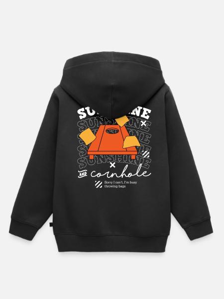 Bolso deportivo de verano Sunshine and Cornhole - Premium børne hættetrøje økologisk - sort