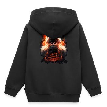 Brandmeister im Einsatz - Kinder Premium Organic Hoodie - Schwarz - Hinten - AI Model Kid Male (0cm)