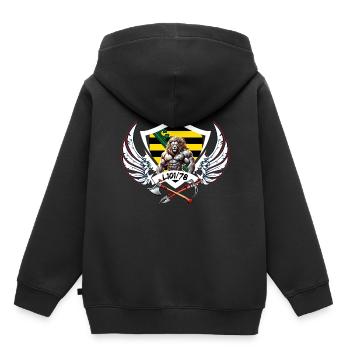 Logo - Kinder Premium Organic Hoodie - Schwarz - Hinten - AI Model Kid Male (0cm)